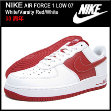 NIKE AIR FORCE 1 LOW 07 White/Varsity Red/White 488298-109画像