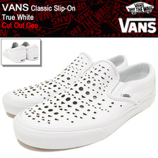 VANS Classic Slip-On True White Cut Out Geo VN-0004MPJQX画像