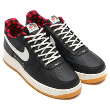 NIKE AIR FORCE 1 '07 LV8 BLACK/SAIL-ACTION RED-GUM LIGHT BROWN 718152-015画像