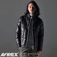 取り扱い/価格比較:AVIREX LAMB DOWN RIDERS JACKET アヴィレックス ラム ダウン ライダース Kジャケット  6161067-通販情報:Good-t.net