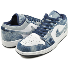 NIKE AIR JORDAN 1 LOW SE WASHED DENIM wht/wht-midnight navy CZ8455-100画像