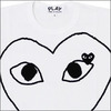 PLAY COMME des GARCONS オープンハートTシャツ WHITExBLACK画像