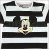 JOY RICH MICKEY FACE STRIPE Tシャツ WHITExBLACK画像