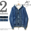 REMI RELIEF INDIGO FLEECE ZIP PARKA RN1618-9124画像