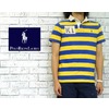 POLO RALPH LAUREN CUSTOM FIT ワッペン ボーダー ラガーシャツ BLUE/YELLOW画像