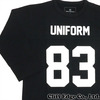 uniform experiment 3/4 SLEEVE NUMBERING FOOTBALL TEE BLACK画像