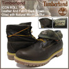 Timberland ICON ROLL TOP Leather And Fabric Dark Brown Oiled with Natural Woolrich Blur 6830A画像