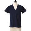 CROSSLEY BIFERT-SS COTTON STONE RIB DBL V NECK CUT EDGE TEE SHIRT STONE WASH 4CM8317画像