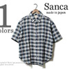 Sanca ビッグシルエット半袖チェックボタンダウンシャツ S15SSH17画像