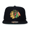 Mitchell & Ness CHICAGO BLACKHAWKS BASIC SOLID LOGO SNAPBACK BLACK LVMNCBH066画像