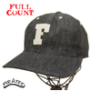 FULLCOUNT 6 Panel Denim Baseball Cap "F" BLACK 6827画像