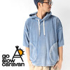 go slow caravan インディゴ パイル 7分袖 ビック プルパーカ 366103画像