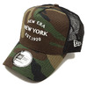 NEW ERA 9FORTY A-Frame Trucker NY New Era New York LOGO WOODLAND CAMO/SNOW WHITE 11404704画像