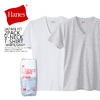 Hanes JAPAN FIT 2PACK V-NECK T-SHIRT -WHITE/GRAY- H5125画像