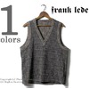 FRANK LEDER BEIGE BLACK WOOL VEST 0027064画像