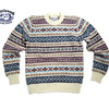 Jamieson's MK158-918 CREWNECK FAIRISLE SWEATER/white mix画像