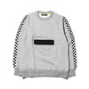 MACKDADDY Checker Flag CREW NECK SWEAT HEATHER GREY MDSW-1315画像