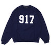 Nine One Seven Varsity Applique Crew Neck Sweatshirt NAVY画像