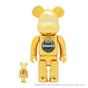 BE@RBRICK atmos GOLD CHROME 100% & 400% 570594画像