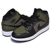 NIKE AIR JORDAN 1 MID(GS) olive canvas/black-white 554725-301画像