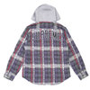 Supreme 18FW Hooded Jacquard Flannel Shirt NAVY画像