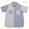 SUGAR CANE INDIGO STRIPE & CHECK S/S WORK SHIRT SC38155画像