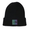 THE NORTH FACE LOGO BOX CUFFED BEANIE BLACK IRIDESCENT画像