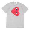 PLAY COMME des GARCONS VERTICAL RED HEART TEE GRAY画像