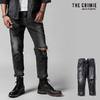 CRIMIE BORN FREE 2 STRETCH BLACK GARAGE USED SLIM STRAIGHT JEANS CRA1-BF2B-PT02画像