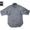 IKE BEHAR MF1501LB FREED0M FIT L/S B.D CHECK FLANNEL SHIRTS navy x white画像