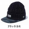 NEW ERA ゴルフ バイザーニット ナチュラルウーブンパッチ ブラック ミッドナイトカモバイザー 12108629画像