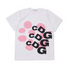 COMME des GARCONS GIRL PINK DOT LOGO TEE WHITE画像