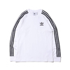 adidas 3 STRIPES LS TEE WHITE/BLACK/BLACK GJ9571画像