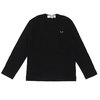 PLAY COMME des GARCONS MENS BLACK HEART WAPPEN LS TEE BLACK画像