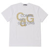 COMME des GARCONS MENS LOGO GOLD PRINT TEE WHITE画像