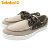 Timberland UNION WHARF Boat Leather And Fabric Oxford Light Taupe Canvas A2DND画像