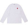 PLAY COMME des GARCONS MENS Double Red Heart L/S T-Shirt WHITE画像