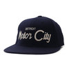 HOOD HAT DETROIT MOTOR CITY SNAPBACK CAP NAVY画像