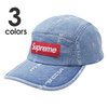 Supreme 20FW Logo Stripe Jacquard Denim Camp Cap画像