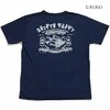 STUDIO D'ARTISAN 半袖 USAコットン インディゴ プリント Tシャツ 8033A画像