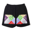 atmos REMAKE BANDANA SWEAT SHORT A BLACK MAT21-S125画像