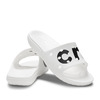 crocs classic crocs logo slide White/Black 206667-103画像