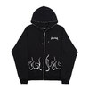 SUPPLIER FIRE PATTERN RHINESTONE ZIP HOODIE BLACK画像