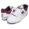 new balance BB550WBG WHITE/BURGUNDY画像