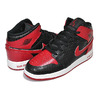 NIKE AIR JORDAN 1 MID SS (GS) BRED TEXT black/gym red-white DM9650-001画像