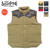 SUGAR CANE LEATHER YOKE T/C DOWN VEST SC15222画像