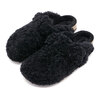 BIRKENSTOCK BOSTON BIG BUCKLE TEDDY RIVET Black FUR 1025700画像