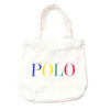 POLO RALPH LAUREN Logo Cotton Canvas Tote WHITE画像