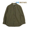 FIVE BROTHER WORK SHIRTS BACK SATIN OLIVE 152363画像