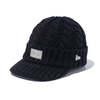 NEW ERA バイザーニット Visor Knit ボックスロゴ シルバーメタルプレート ブラック 13762895画像